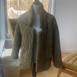 Free People Olive Quilted Puffer Jacket